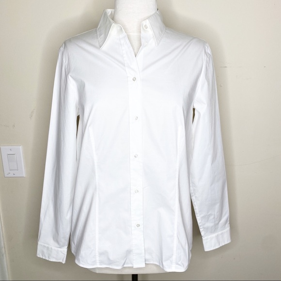 Hugo Boss Tops - Hugo Boss White Button Up Cotton Blouse Top 10